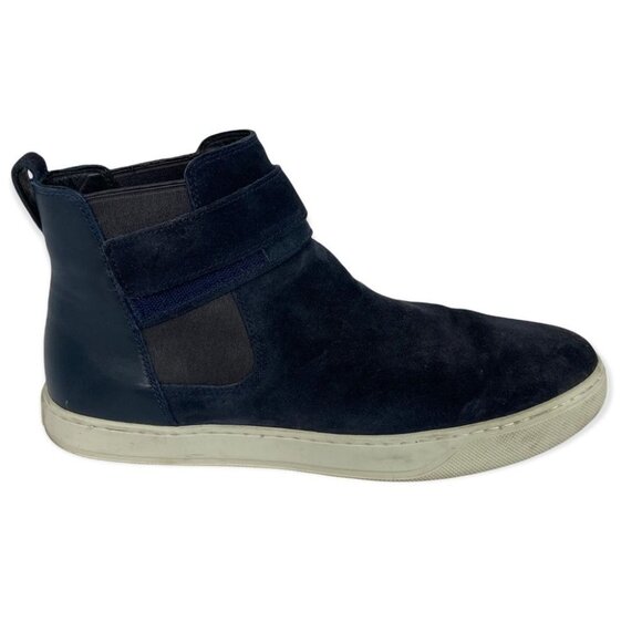 Vince Blue Belmont High Top‎ Sneakers Flat Shoes Mens Size 11 Italian Calf Suede - Picture 2 of 12